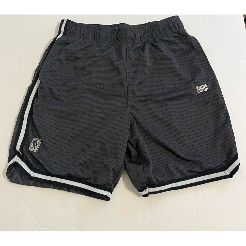NBA Men's Athletic DNA Shorts M Black/White Mesh 100% Polyester Drawstring